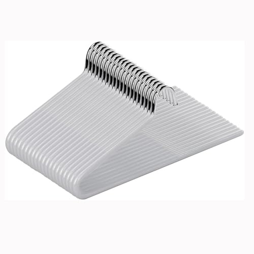 Grucce per pantaloni in metallo, set da 20 grucce per pantaloni, calze, gonne, estremità aperta, multifunzionali, gommate antiscivolo, salvaspazio, lunghezza 29 cm, grigio (grigio, 29 cm)
