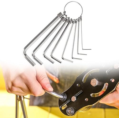 Yopolaz 8 Size Allen Wrench Hex Key Sets - Bike Repair Tool Furniture Tool - 8 In 1 L-Shape Wrench - 1.5mm,2mm,2.5mm,3mm,3.5mm,4mm,5mm,6mm (8 Size)
