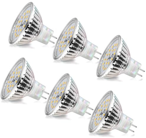 wowatt GU5.3 LED Warmweiß 2800K, 6W Ersetzt 40W MR16 Halogen Leuchtmittel, AC/DC 12V GX5.3 Birnen 480lm Hell Flimmerfrei Strahler, Abstrahlwinkel 120°Spot Lampe, Nicht Dimmbar, 6er Set