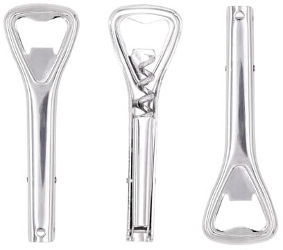 2 en 1 Bouteille Sommelier Tire Bouchon,Ouvre-bouteilles,Bière Ouvre-Bouteille,pour la Maison Cuisine Bar camping-silvery