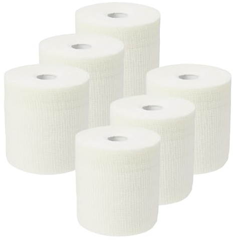 Benda Elastica Coesiva 10cm x 20mt – Multipack (3, 6, 12 pezzi) – Autoaderente in Cotone per Traumi, Fratture, Contusioni – Bendaggio Professionale – Dispositivo Medico (10cm X 20mt, 6, unità)