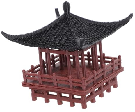 INOOMP Statua Di Padiglione Tradizionale Cinese Per Bonsai e Decorazione Da Giardino, Ornamento Micro Paesaggio Retrò in Plastica, Miniatura Da Tavolo Per Arredamento Casa e Scrivania