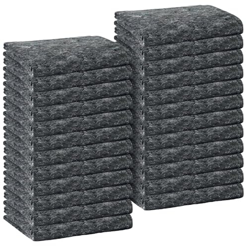 Newwiee 24 Pieces Textile Moving Blankets Bulk 54 x 72 Inch Furniture Blanket High Tensile Strength Pads Shipping Packing Blanket for Moving Furniture Floors Moves and Storage Equipment (Grey)