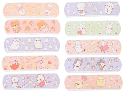 Parche Adhesivo Cartoon 120 Piezas, Caja, Médico para Heridas | Transpirable E, para Nudillos y Articulaciones, Paquetes Pequeños Independientes