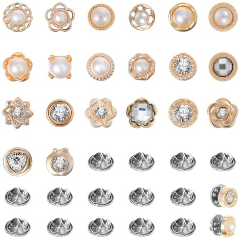 Healeved Broches Ocultos Desmontables para Ropa 100 Unidades Clips Metálicos Ajustables sin Coser Botones de Presión para Blusas Camisas y Vestidos Kit de Botones de Seguridad para