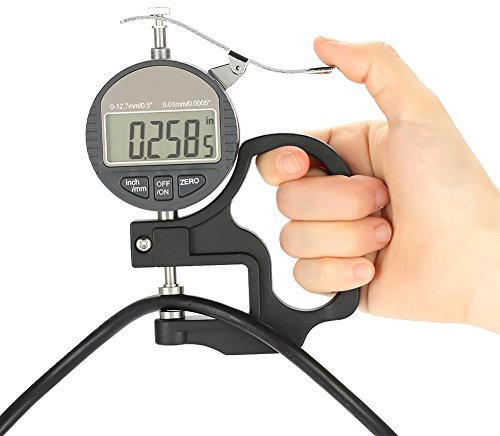 Medidor de grosor digital Calibrador de grosor Micrómetro electrónico Medidor de grosor 0-12,7 mm Pulgada métrica con herramienta de medición precisa con pantalla LCD
