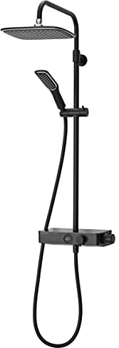 Triton Push Button Thermostatic Bar Mixer Shower Matte Black Riser Rail Head+Tap