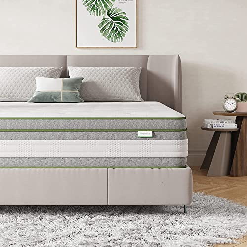 Novilla Colchones Viscoelástico 135x190, Colchón Muelles Ensacados, Espuma de Gel con Memoria, Fibra de Bambú Transpirable, Firmeza Media, Aislamiento de Movimiento, Altura 27 cm