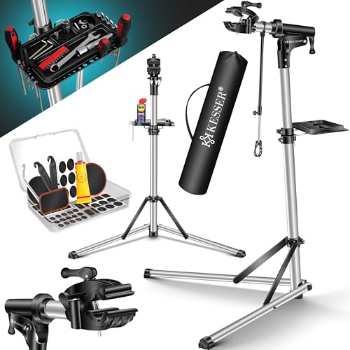 KESSER® Soporte de montaje para bicicletas, Soporte de reparación profesional de aluminio para bicicletas de montaña, Bicicletas eléctricas, Soporte de montaje de alta resistencia