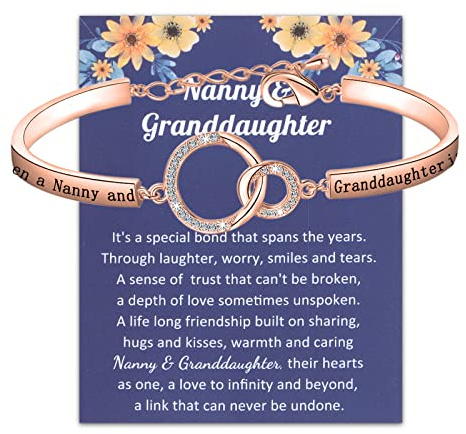 BNQL Nanny Gifts from Granddaughter Bracelet Nanny and Granddaughter Gifts from Nanny Bracelet Jewelry Gifts for Babysitter