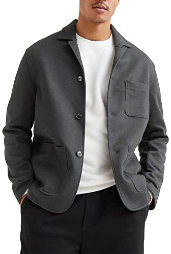 WZIKAI Men's Casual Sport Coat Jacket Regular Fit Lightweight Suit Jacket for Men Dark Grey XXL