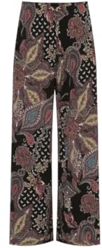 RIDDLED WITH STYLE Ladies Wide Leg Printed Palazzo Summer Wear Beach Trousers Womens Plus Size Baggy Pants Floral Printed Bottoms Casual Wear Paisley Trousers Palazzo Pants (Paisley UK 12-14)