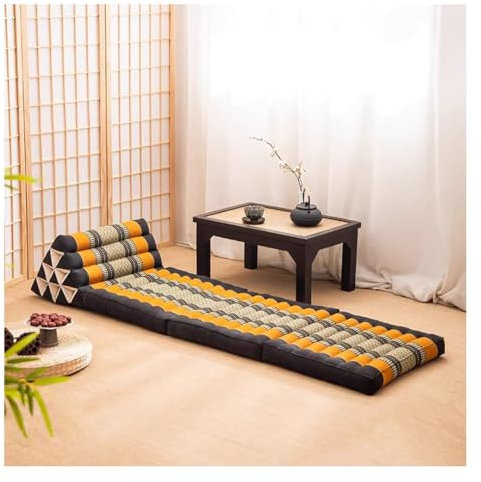Cuscino triangolare tailandese, Cuscino tailandese a tre pieghe Cuscino sedile con schienale Riempimento Kapok Uso multiplo Compreso meditaiton, Lounging, Lettura, Stretching (Colore : Style A, Tagl