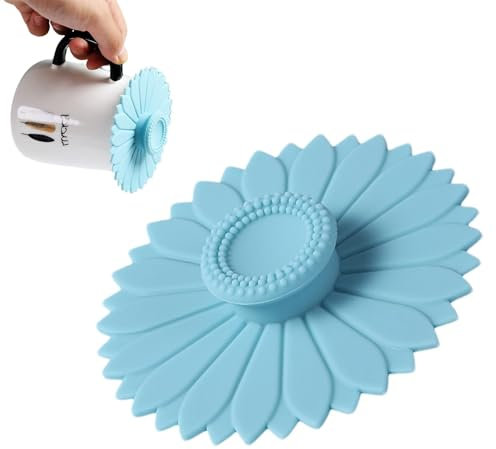 Zuasdvnk Couvercles de tasse en silicone pour tasses à thé - Couvercle réutilisable pour tasses chaudes - Couvercle de verre à vin pour tasses à n