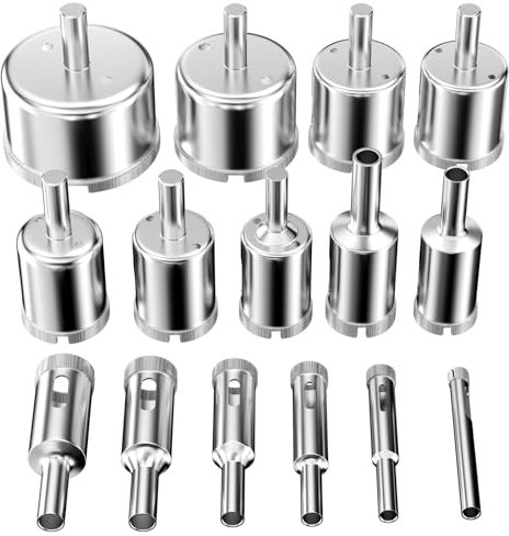 Ghazpmuk 15 Pièces Foret Diamant - Scie Cloche Diamantée 6-50mm pour Carrelage, Verre, Marbre, Céramique