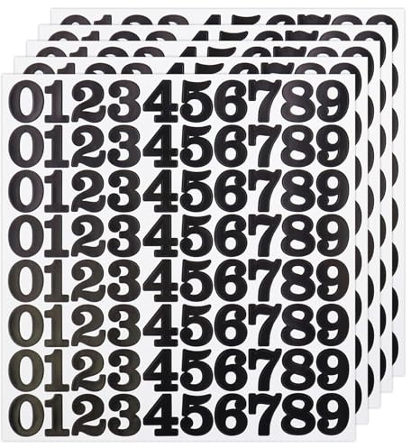 1 Inch Number Stickers, Vinyl Self Adhesive Sticker - (5 Sheets Black) | for Marking, Classifying, Labeling and Decorating,White Stickers for Organizing, Lockers, Sign, Note, Bins, Storage and More