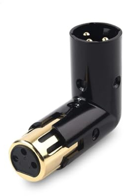 Giwnhvx 1 3 stift XLR vinkeladapter justerbar hane till hona höger vinkel XLR adapter XLR 90 graders adapter