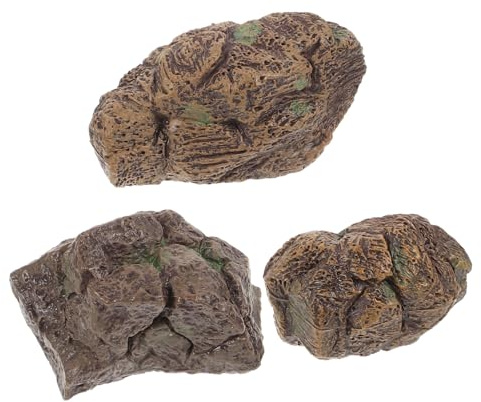 TINEASUR 3piezas Decoración Macetas De Piedra Miniaturas De Adornos De Roca para Jardines y Paisajismo Guijarros De Colores para Plantas Macetas