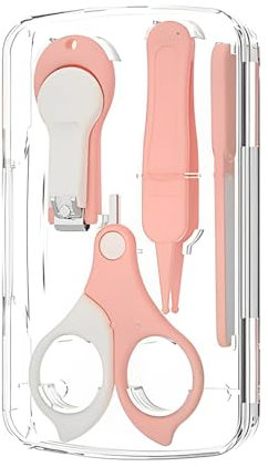 KEWUF Babypflege Set, 4-in-1 baby nagelset, baby nagelschere, nagelschere baby, nagelset baby, Baby Nagelpflegeset Neugeborene mit Baby Nagelknipser, Nagelschere, Nagelfeile, Pinzette
