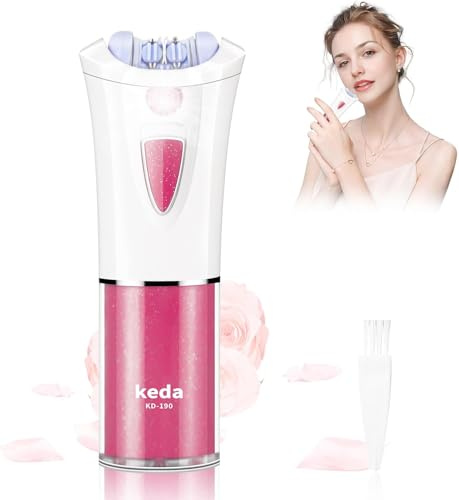 Epilatore per il viso da donna, epilatore per il viso da donna, con LED, a scorrimento liscio, per viso da donna, senza fili, per viso, gambe, braccia, dita, zona bikini, mento, labbra