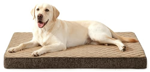 JOEJOY Cama ortopédica para perros grandes, XL, cojín para perros, lavable, mullida, colchón para perros grandes, parte inferior antideslizante, 104 x 69 x 9,5 cm