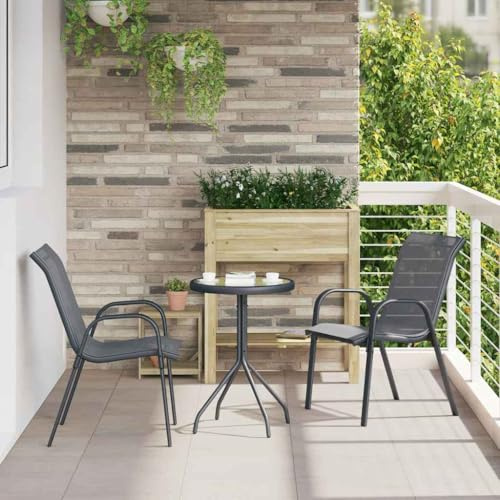 Generico Set Bistro da Giardino 3 PCS Grigio Acciaio,Grigio,14.4kg,42003979