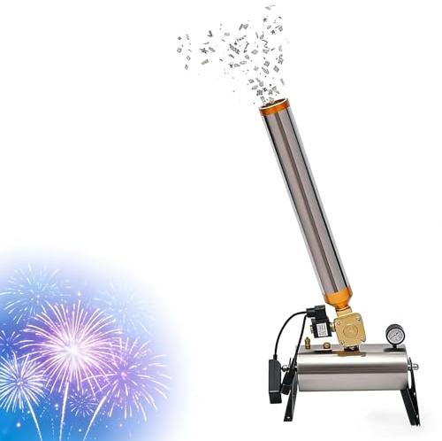 SIEEOUR Lanceur De Confettis Professionnel 150w, 2 Pièces Machine À Confettis Avec Télécommande Sans Fil, Angle Réglable, Hauteur De Jet Jusqu'À 15m, Pour Fêtes, Mariages Et Scènes