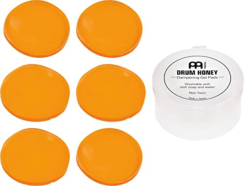 Meinl Cymbals Drum Honey 6 Stück — Dämpfer Gel Pads mit Box und Trennern — Drummer Geschenk für Trommeln und Becken — Schlagzeug Zubehör, Orange (MDH)