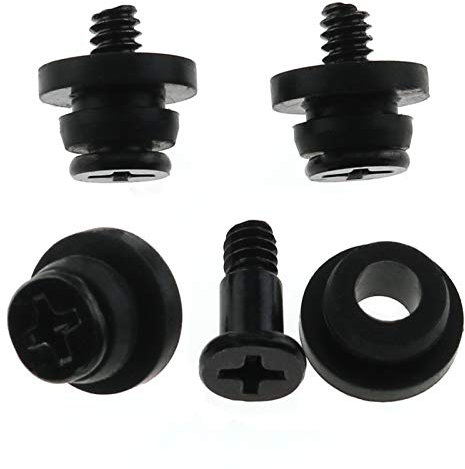 AXLIZER 4PCS 3.5 Inch Hard Drive Mounting Kit - Black Iron Screws with Shock Absorption Rubber Washers