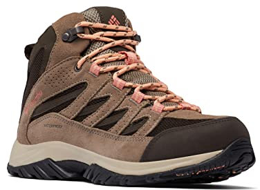 Columbia Crestwood Mid WP wasserdichte Wanderstiefel für Damen, Braun (Cordovan x Mud), 40.5 EU