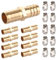 10 conectores de manguera de latón, 16 mm, conector de manguera de latón, 2 vías, conector recto con 20 abrazaderas de acero inoxidable