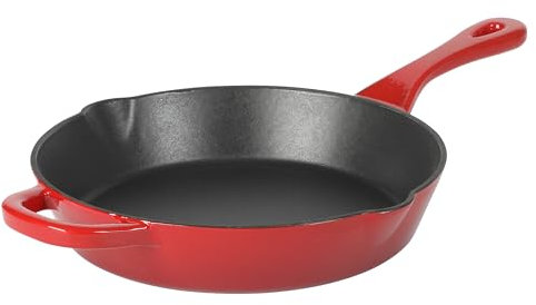 Crock-Pot 10 Inch European Enameled Cast Iron Skillet - Gradient Red