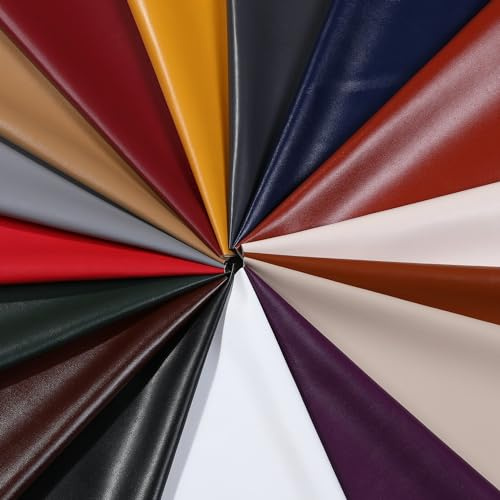 Konstlädertyg slät vinyl konstläder lätt klädsel hantverk material, 16 färger, hållbar och tuff lyxig nappa, Neotrims UK. Antik beige, 1 meter