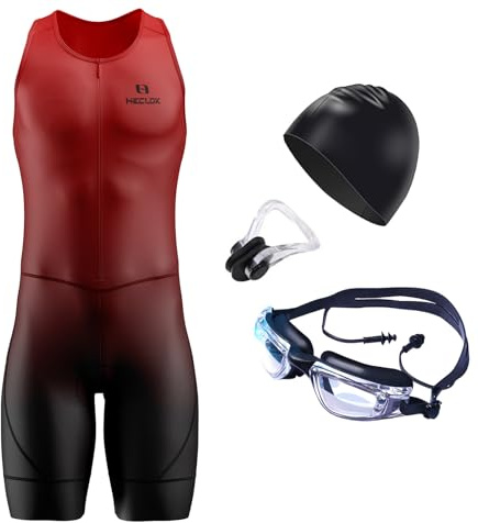 Traje triatlón de manga corta para hombre, Summer Cycling Skinsuit Triatlón, Racing Tri Suit de Bicicletas Acolchado, MTB Mono Bueno para Correr, Andar en Bicicleta, Nadar (TYP-4,M)