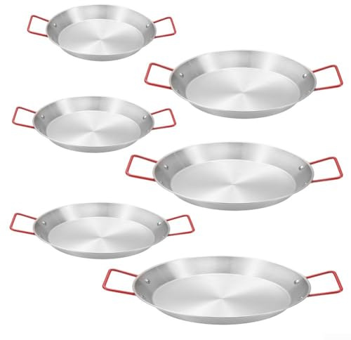 Poêle à paella au design contemporain en acier inoxydable pour chefs à domicile (26 cm)