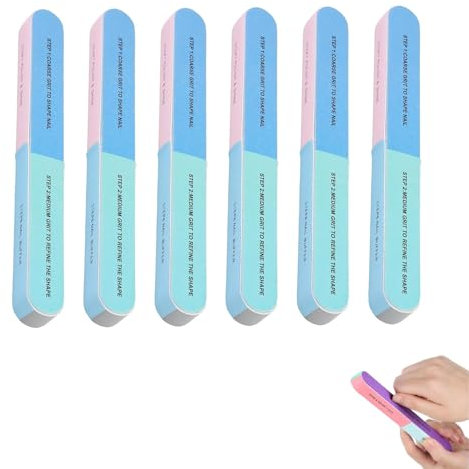 6 Stück Farbig Polierfeile Fingernägel,Multidimensional Nail Buffer,Nagelfeilen Naturnägel,Multidimensional Nail Buffer,Multifunktional Nagel Polierfeile,Nail File Für Nagelsalons Nagelpflegeun