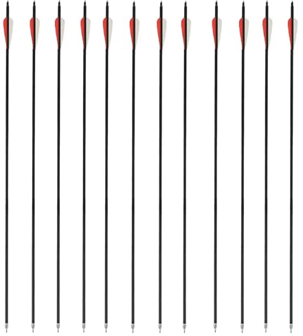 KURUGEILI 30 Inch Carbon Arrow with 100 Grain Removable TipsSpine 550 for Compound & Recurve Bow(Pack of 12)