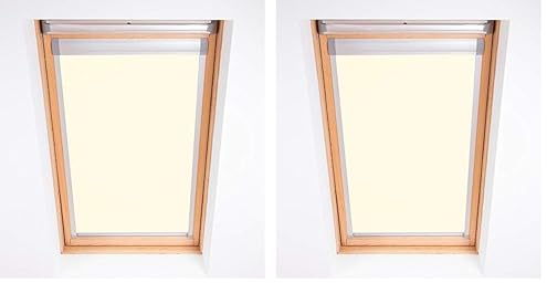 Bloc Skylight Blind for Velux Roof Windows Blockout, Cream, M04 (Pack of 2)