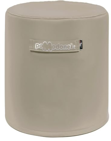 Pomodone Pouf Cylindre Repose-Pieds Doux pour Intérieur et Extérieur Pouf pour S'asseoir dans Le Jardin Salon Travail Design Fabriqué en Italie 52cm x h 58 cm