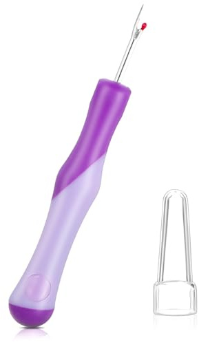Jeffdad Sewing Seam Ripper, Sewing Stitch Ripper, Thread Removers Stitch Rippers with Protective Cap Professional Thread Cutter for Embroidery Hand Sewing Crafting Cross Stitching Knitting(Purple)