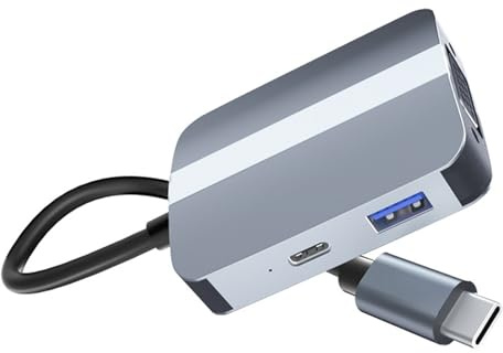 Dcaknri Docking Station USB C 5 in 1 Adattatore multiporta Porta Multipla VGA HDTV USB 3.0 Dock Station per Notebook Dock USB C per Laptop