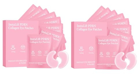 Instalift PDRN & collage ögonkuddar, med collage och niacinamid, djup fuktmask mot rynkor, mot mörka ringar och svullna ögon, 8 par, för alla hudtyper (2 st)