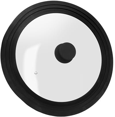Steuber Universal Glasdeckel für Ø 28/30/32 cm Töpfe und Pfannen, Universaldeckel mit Auslassventil und Silikonrand