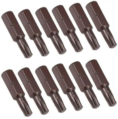 SUPERTOOL Torx-skruvmejsel bitar 25 mm 1/4 tum hexskaft magnetisk skruvmejsel bits set för elektriska skruvmejslar och borrar 12 st (T10)