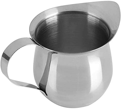 ANCLLO - Acciaio Inossidabile multiuso Tazza di Latte, Brocca in Schiuma di Latte Cappuccino, Brocca per Latte in Acciaio Inossidabile, Schiuma di Latte per Cappuccino e Latte Art (90ml)