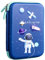 LIMEOW Federmäppchen mit Grossem Briefpapierkasten Bleistift Tasche mit Reißverschlüssen Portable Federmappe Organizer Geeignet Mäppchen Jungen für Schule & Büro Teen Geschenk (Blau Kein Briefpapier)
