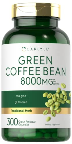Carlyle Green Coffee Bean Extract | 300 Capsules | Non-GMO and Gluten Free Formula | Traditional Herb Supplement