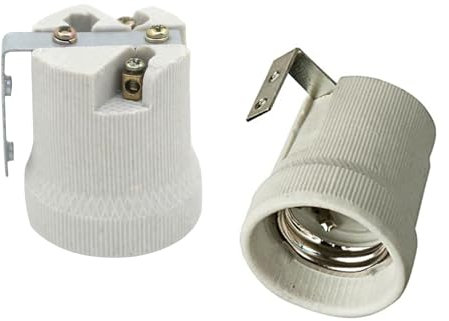 E27 Ceramic Lamp Holder Batten – Porcelain Edison Screw Light Socket for Pendant Lights, Heat-Resistant, Compatible with E26/E27 LED and Incandescent Bulbs – 1 Pack