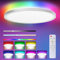 LED Deckenleuchte mit Fernbedienung, 24W 3000K-6000K dimmbar, IP54 wasserdichte Deckenleuchte, mit 7 RGB Hintergrundbeleuchtung, geeignet für Badezimmer, Küchen, Lobbys, Schlafzimmer, Kinderzimmer