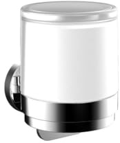 emco Round Flüssigseifenspender I Wandmontage ohne Bohren I Bad Seifenspender für Flüssigseife I Wandseifenspender zum Kleben, ohne Bohren I in Chrom